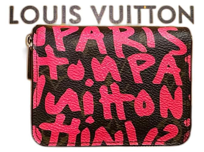 Original Louis Vuitton Zippy Wallet Graffiti Pink Cloth  ref.1348093