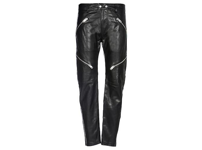 Diesel Pants Black Leather Lambskin  ref.1348095
