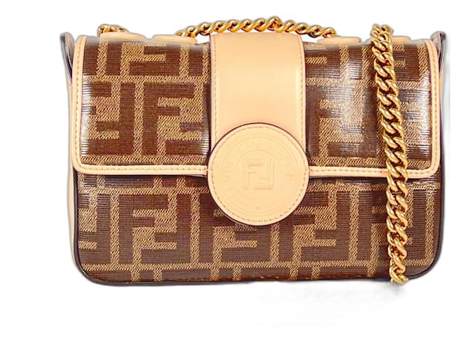 Fendi Double F leather clutch bag