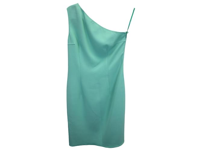 Vestido de um ombro Michael Kors em poliéster azul-petróleo Verde  ref.1348134