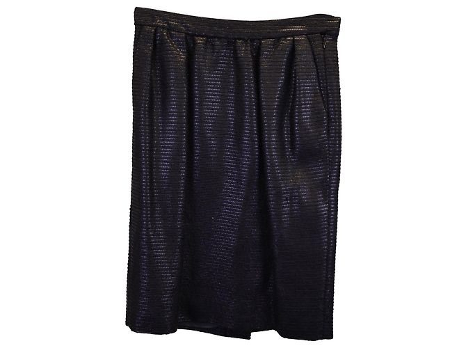 Saint Laurent Strukturrock aus schwarzem Polyester