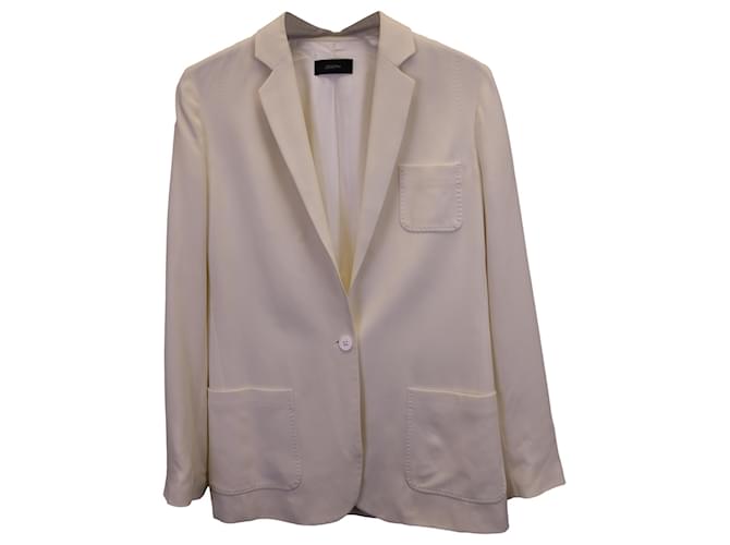 Blazer Joseph à simple boutonnage en soie ivoire Blanc Écru  ref.1348138