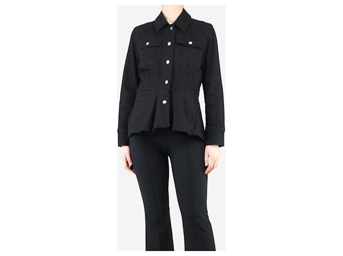 Frame Denim Frame Black peplum denim jacket - size M Cotton  ref.1348176