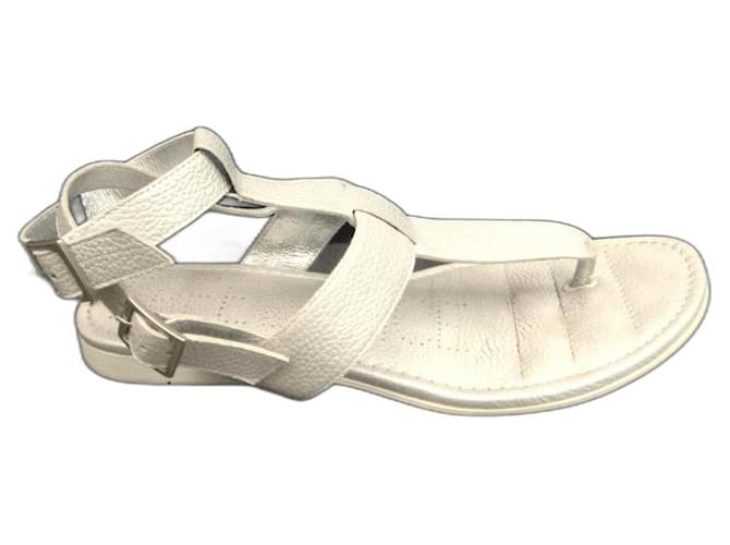 Free Lance Sandals Silvery Leather  ref.1348177