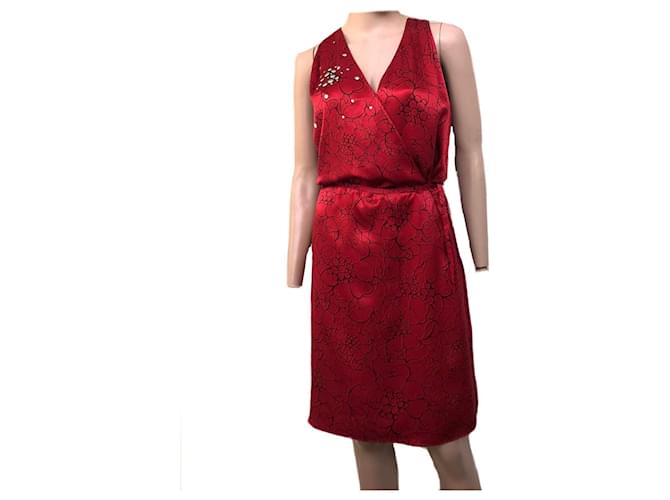Valentino dress Red Silk  ref.1348183