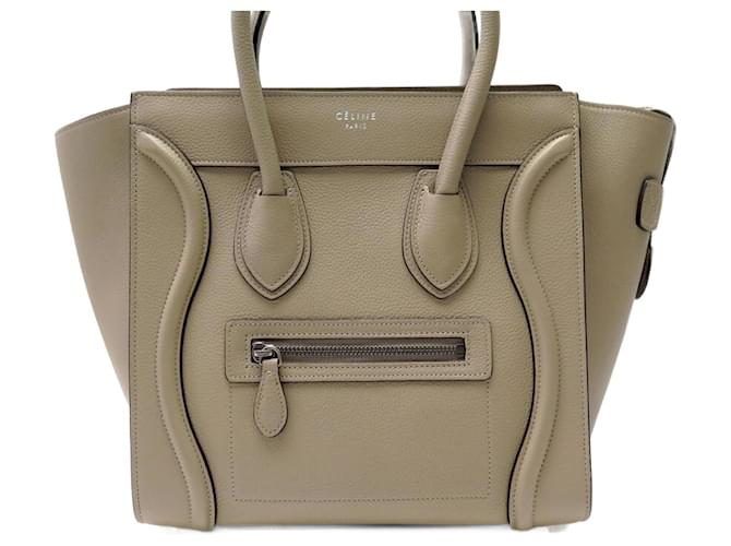 Céline CELINE LUGGAGE MICRO HANDTASCHE IN TAUPE-KERNLEDER-TASCHE HANDTASCHE GELDBÖRSE  ref.1348342