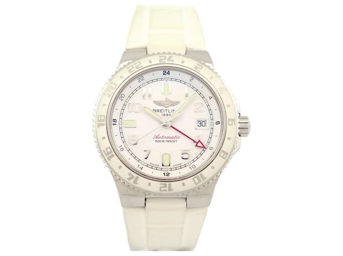 BREITLING SUPEROCEAN GMT A WATCH32380 steel 41MM AUTOMATIC FULLSET WATCH White  ref.1348344
