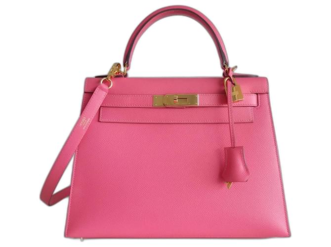 Hermès Hermes Kelly Tasche 28 rosa Azalee Pink Leder  ref.1348449