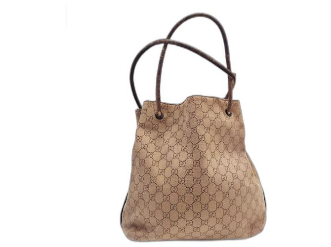 Bolsa de ombro Gucci Marrom Couro e Tecido
