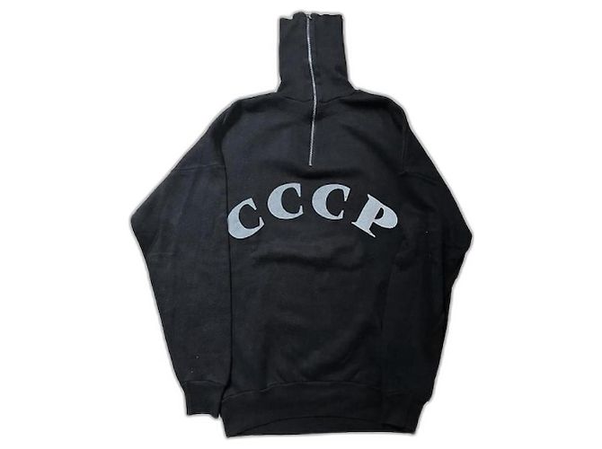 Autre Marque Col roulé zippé vintage CCCP du début 2000 Noir