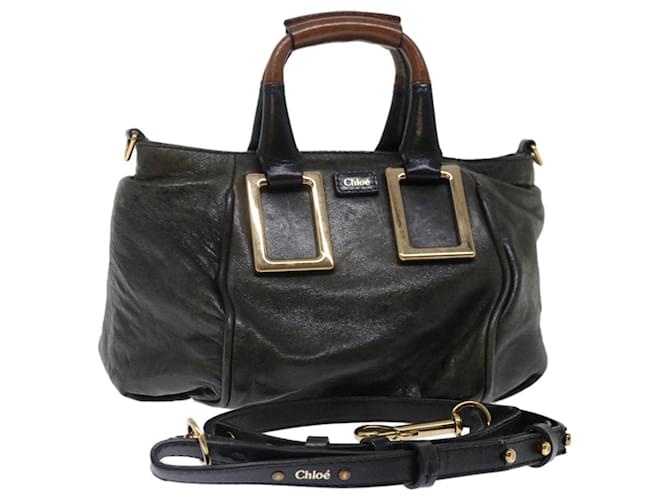 Chloé Chloe Etel Hand Bag Leather 2way Black Auth ar11745  ref.1348520