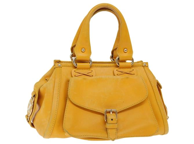 Céline CELINE Hand Bag Leather Yellow Auth fm3342  ref.1348539