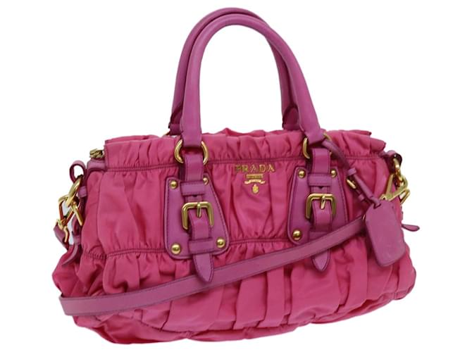 Prada Hand Bag Nylon 2way Pink Auth hk1210  ref.1348550