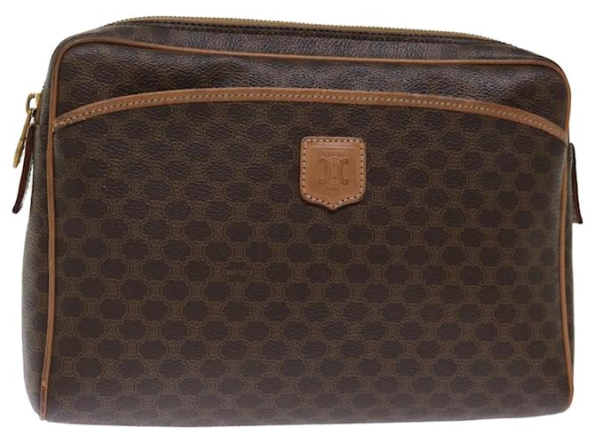 Céline CELINE Pochette en Toile Macadam PVC Marron Auth bs13616  ref.1348577