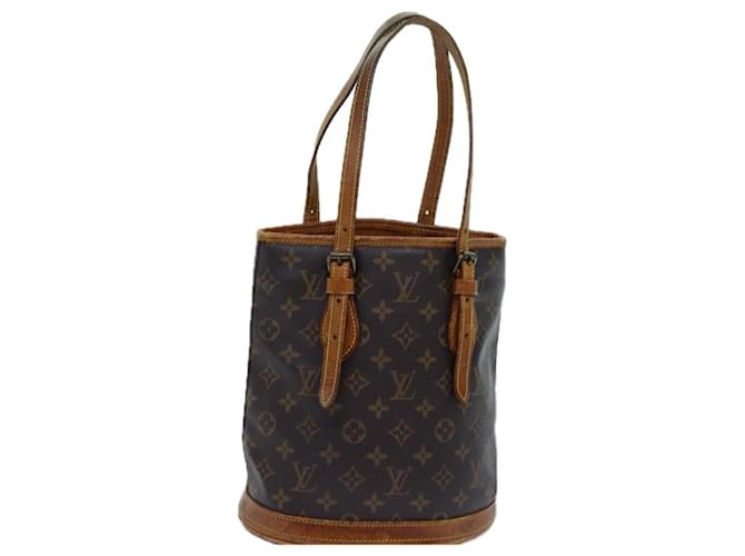 Bucket Bolsa de ombro LOUIS VUITTON Monograma Balde PM Vintage M42238 LV Auth ar11675 Lona  ref.1348579