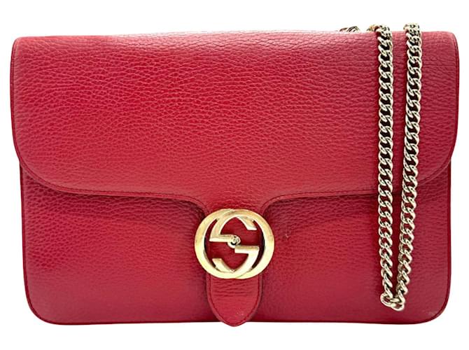 Gucci Interlocking G Cuir Rouge  ref.1348660