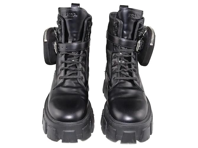 Prada Black Re-Nylon Monolith Boots Leather  ref.1348695
