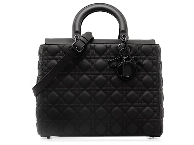 Dior Grand Cannage Ultra Mat Lady Dior Noir Cuir  ref.1348716