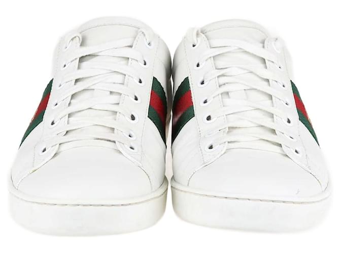 Baskets Gucci Bee Ace Trainer blanches Cuir  ref.1348762