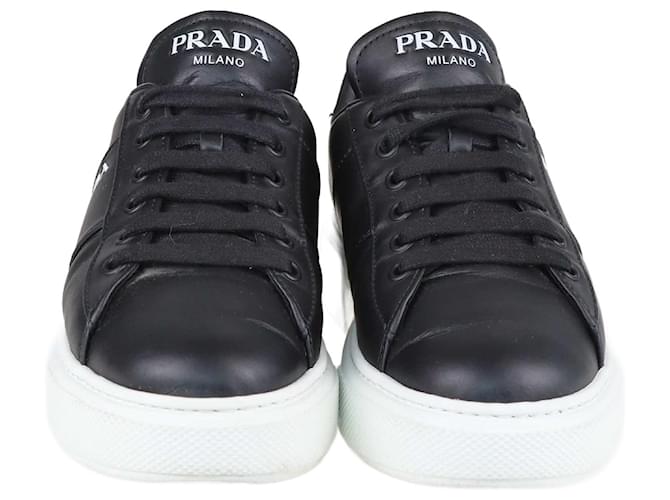 Prada Black Lace Up Sneakers Leather  ref.1348771