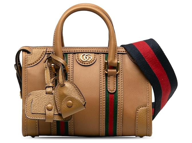 Gucci Mini Leather Bauletto Bag Brown  ref.1348885