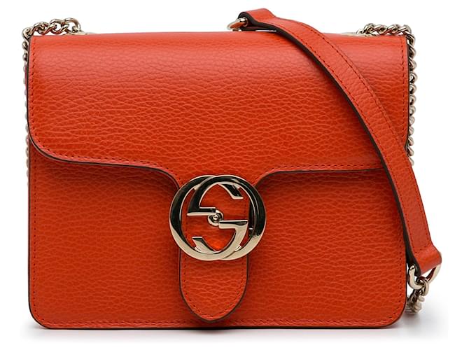 Gucci Small Dollar Interlocking G Crossbody Orange Leather  ref.1348904