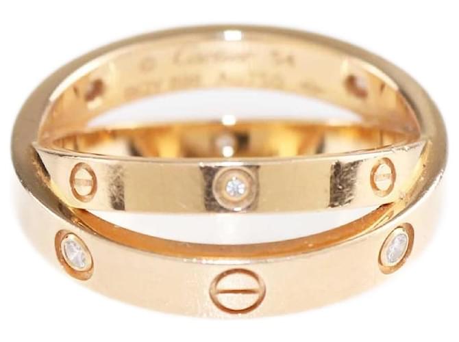 Cartier Love 6 Diamonds Gold lined Band Ring Golden Metal  ref.1348914