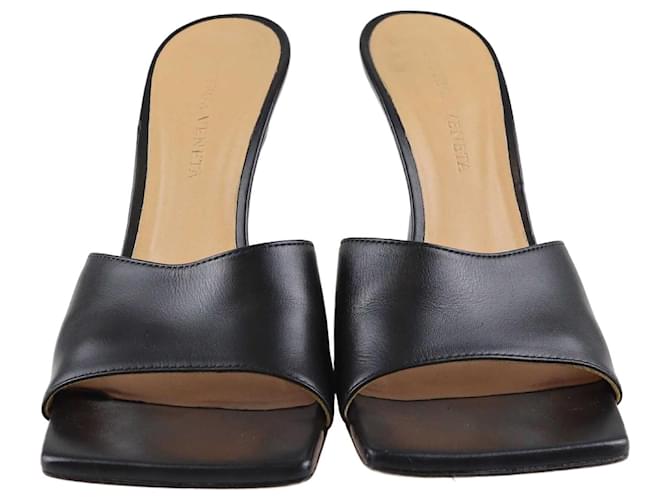 Bottega Veneta Black Stretch Square Toe Slide Sandals Leather  ref.1348958