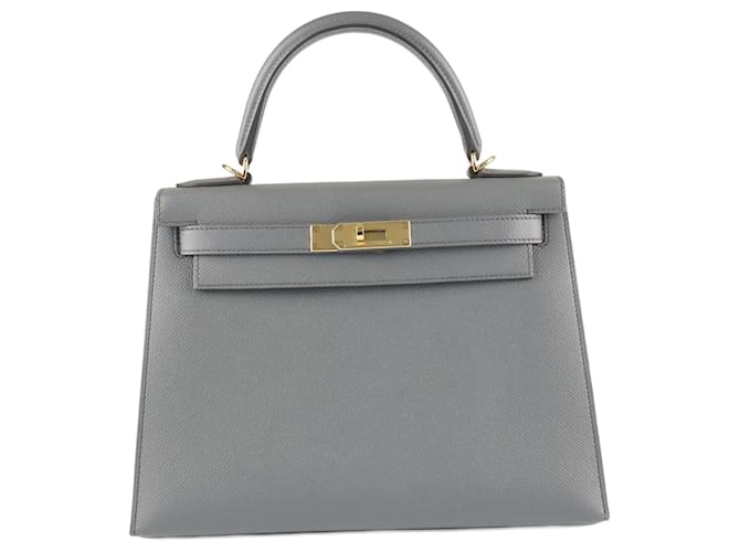Hermès Hermes Vert Amande Epsom Gold Hardware Kelly Sellier 28 bag Golden Leather  ref.1348983