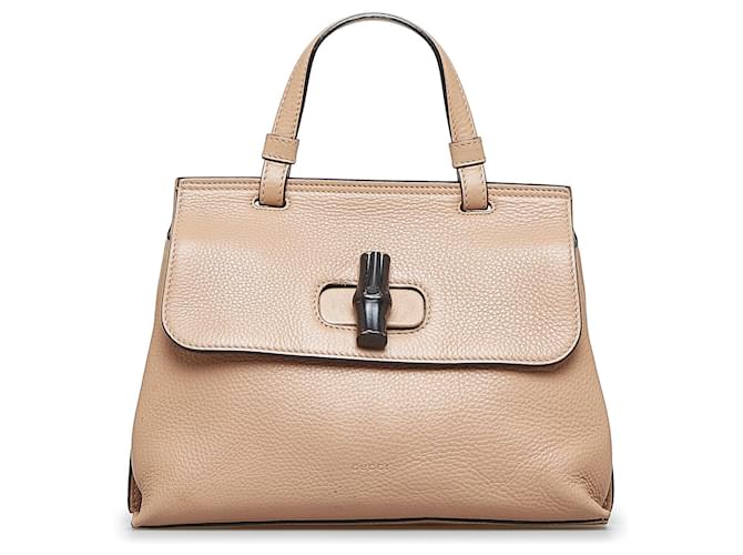 Gucci Small Bamboo Daily Satchel Brown Leather  ref.1348998