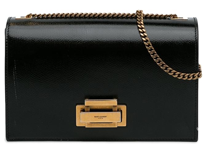 Saint Laurent Art Deco Flap Bag Black Leather  ref.1349046