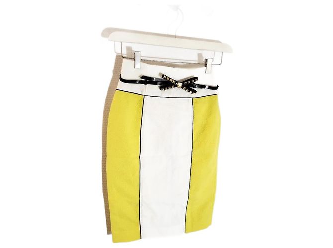 Falda de algodón con estampado Roberto Cavalli Amarilla Amarillo