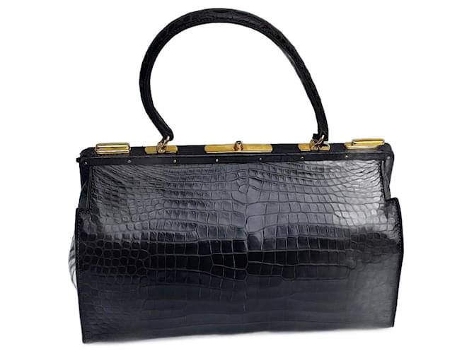 Hermès 404 Doctor Bag Brown Exotic leather  ref.1349266