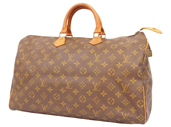 Speedy Louis Vuitton schnell 40 Braun Leinwand  ref.1349291