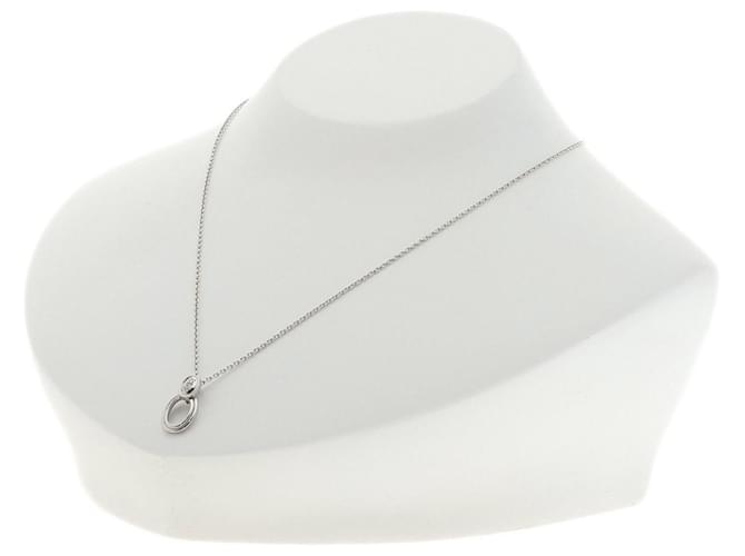 Dior Diamond Necklace Silvery Platinum  ref.1349411