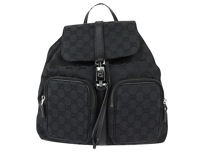 Gucci GG Canvas Preto Bezerro-como bezerro  ref.1349554