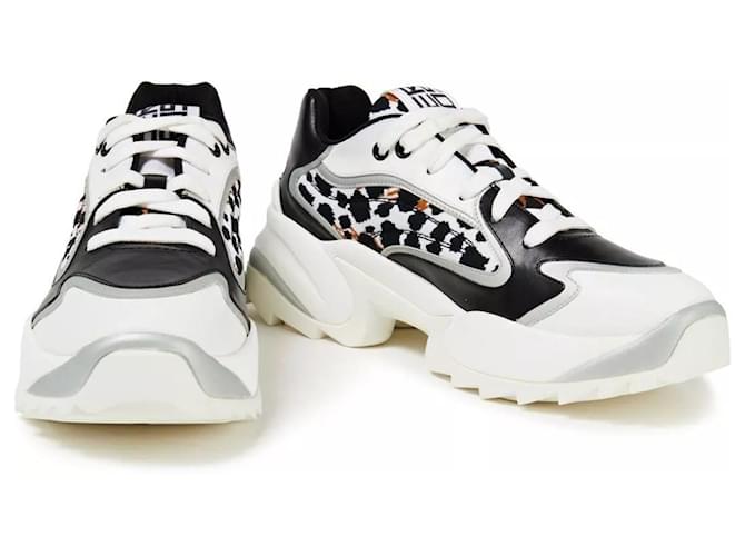 Sneakers en cuir Sergio Rossi Fourrure Multicolore  ref.1349564