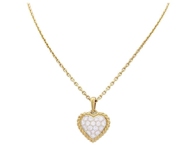 Autre Marque Vintage Van Cleef & Arpels pendant, "Heart", Yellow gold, diamants. Diamond  ref.1349582