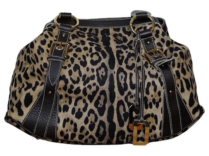 Dolce & Gabbana Bolso de Hombro Animal Print Beige Patent leather  ref.1349653