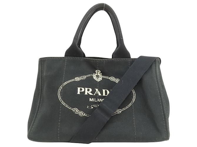 Prada Canapa Preto Lona  ref.1349718