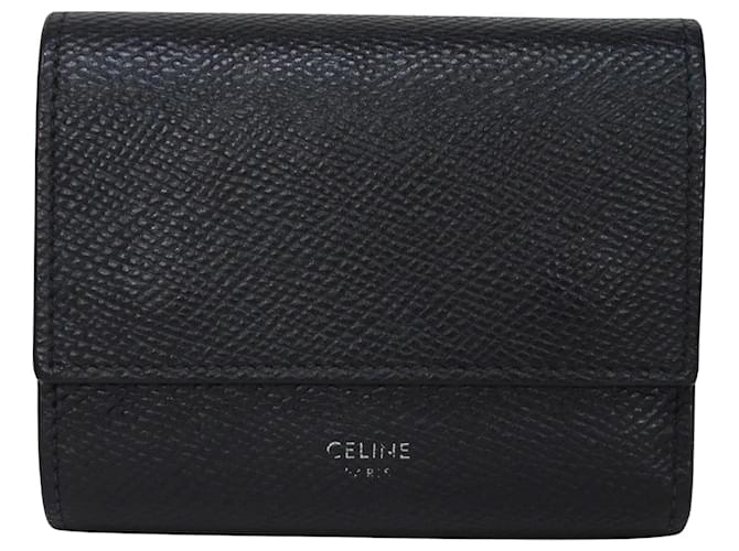 Céline Portefeuille Veau Black Leather  ref.1349817