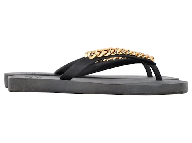 Ciabatte Giuseppe Zanotti Chain Hollywood in Gomma Nera Nero Di gomma  ref.1349843