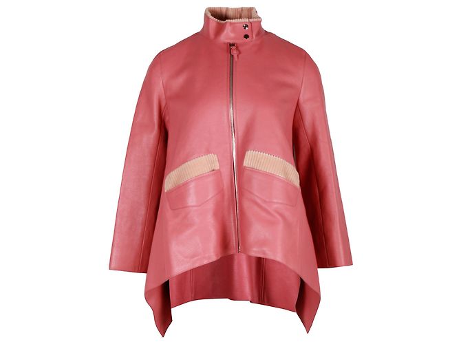 Hermès Hermes Asymmetric Jacket in Pink Leather