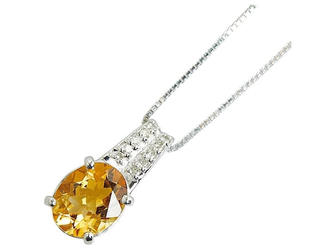 & Other Stories LuxUness Platinum Topaz Necklace  Metal Necklace in Silvery  ref.1349887