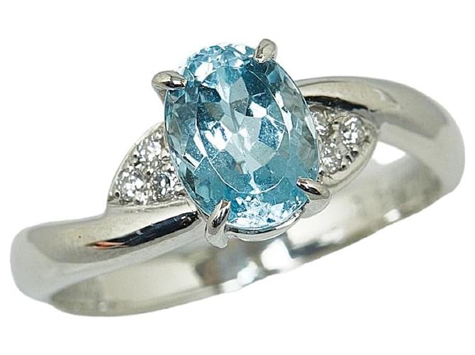 & Other Stories Other Platinum Aquamarine Ring  Metal Ring in Good condition  ref.1349889