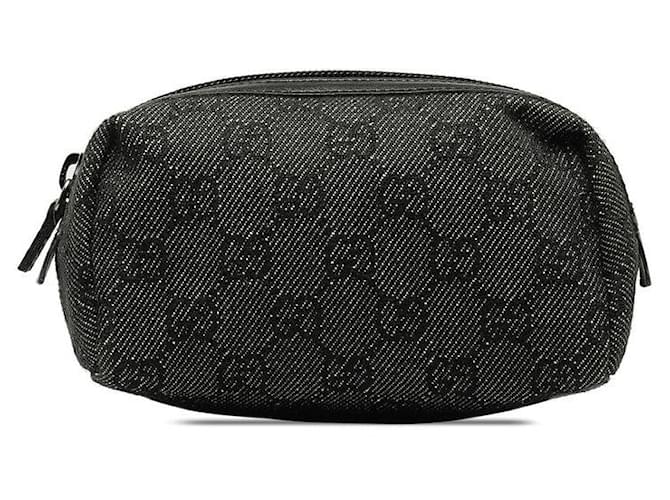 Gucci GG Denim Cosmetic Pouch Denim Vanity Bag 29596 in good condition  ref.1349896