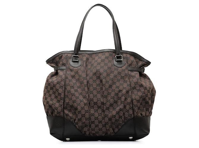 Borsa tote in tela GG Gucci 257290 in ottime condizioni Marrone  ref.1349927