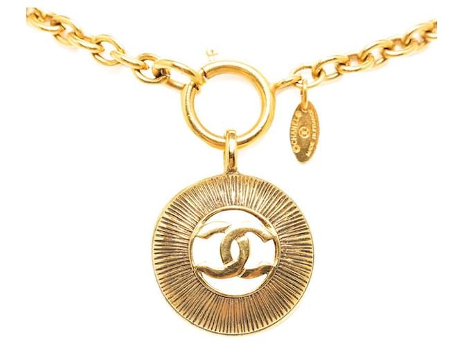 Chanel CC Round Pendant Necklace Metal Necklace in Good condition  ref.1349945