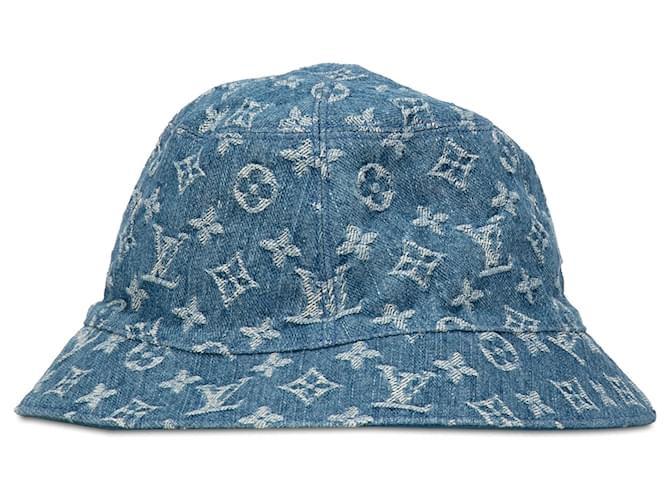 Louis Vuitton Blue Monogram Essential Reversible Bucket Hat Denim Cloth  ref.1349961