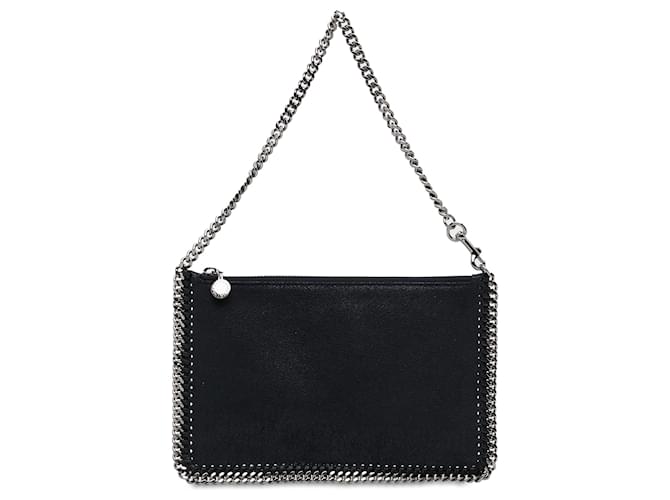 Stella Mc Cartney Stella McCartney – Schwarze Falabella Shaggy Deer-Umhängetasche Tuch  ref.1350030